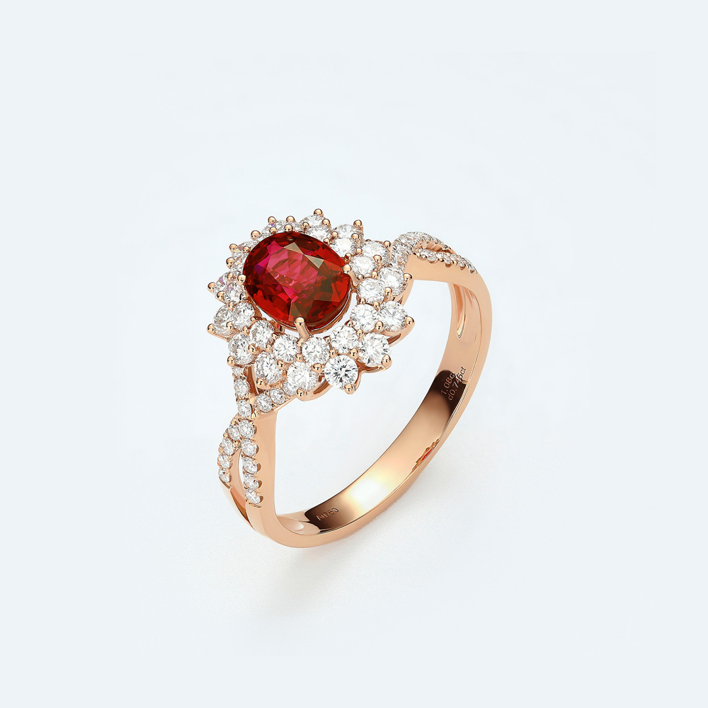 Floral Ode Collection 18K Gold & Ruby Women's Ring