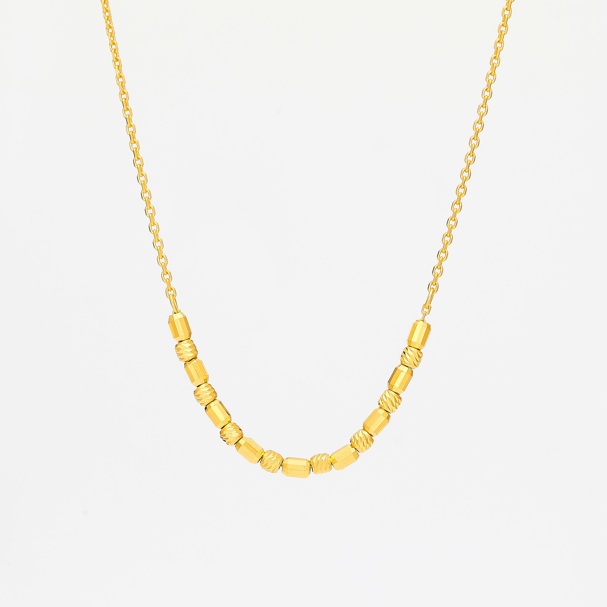 Modern Geometric Series · 5G Gold CNC Beaded Necklace