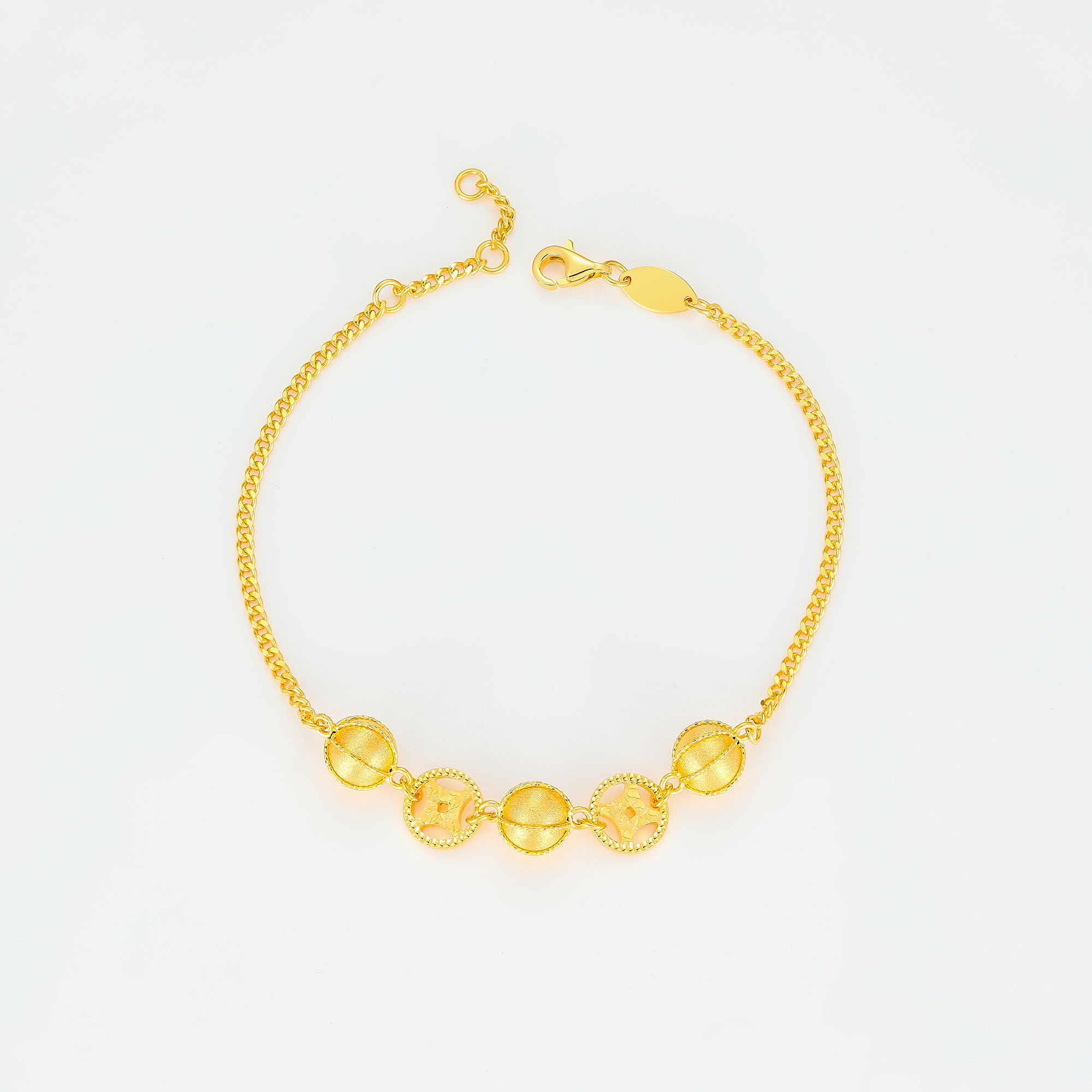 Wealth-attracting Fluffy Bead · 5G Gold Sparkling Coin Lucky Bead Bracelet