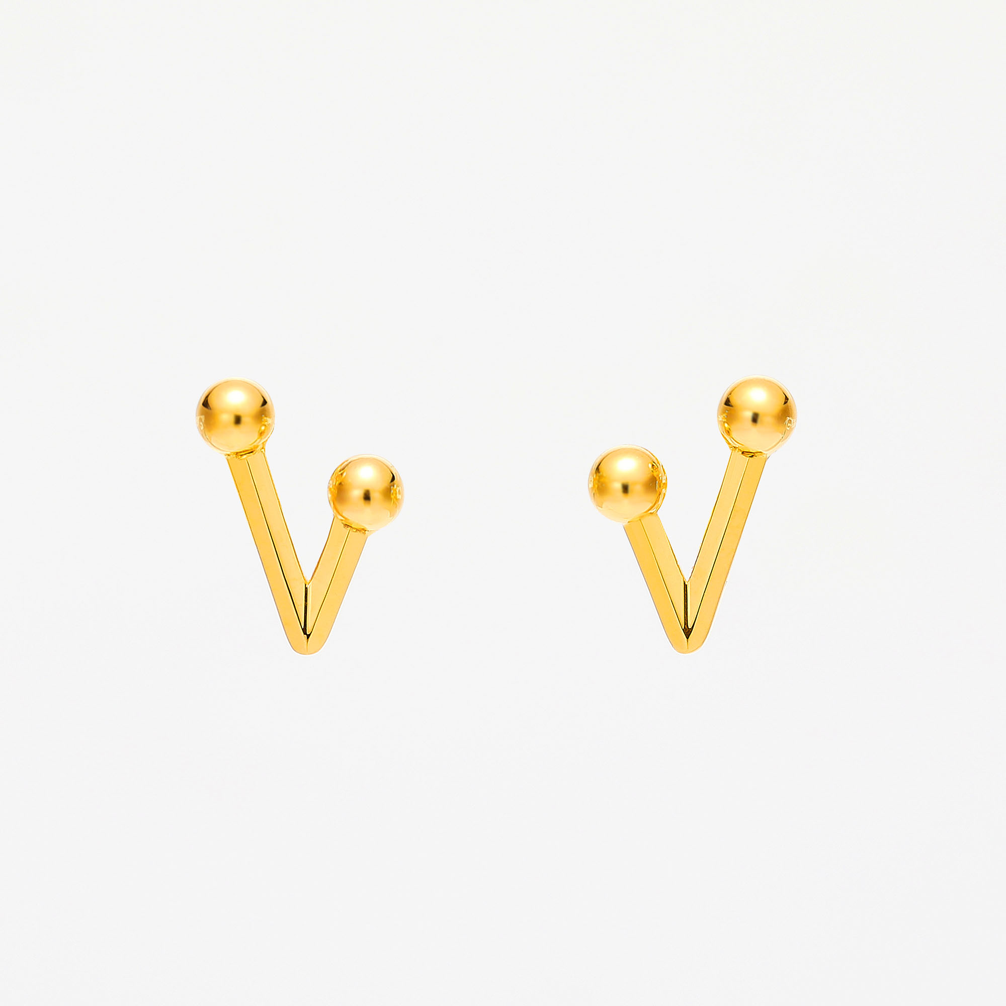 Sharp Edge Collection · 5G Gold Mirror Finish Stud Earrings