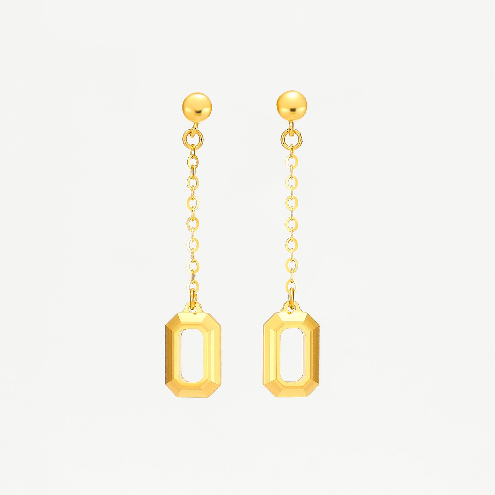 Modern Edge Collection · 5G Gold CNC Stud Earrings
