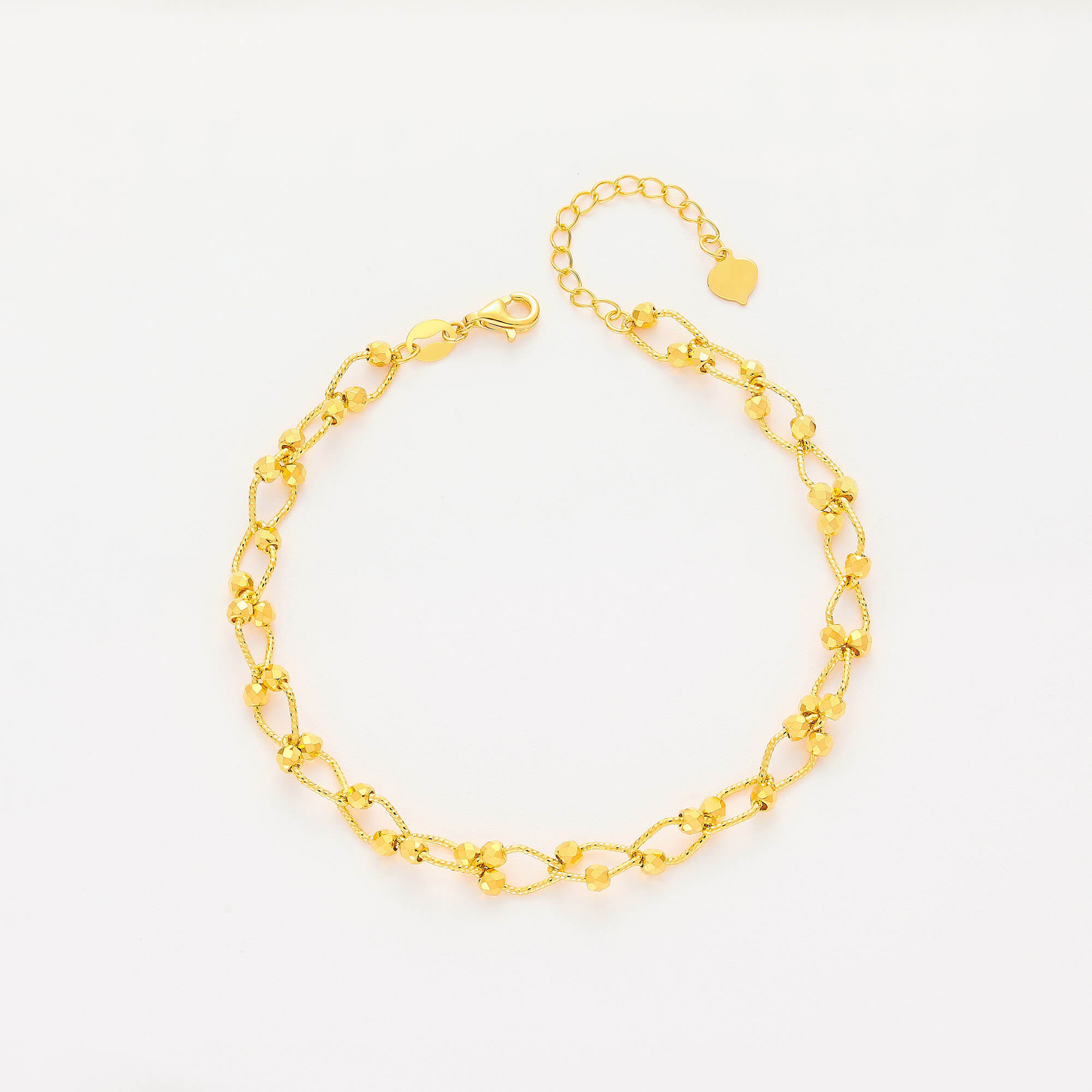 Elegant Chain Shadow Series · 5G Gold Filigree Disco Bead Bracelet