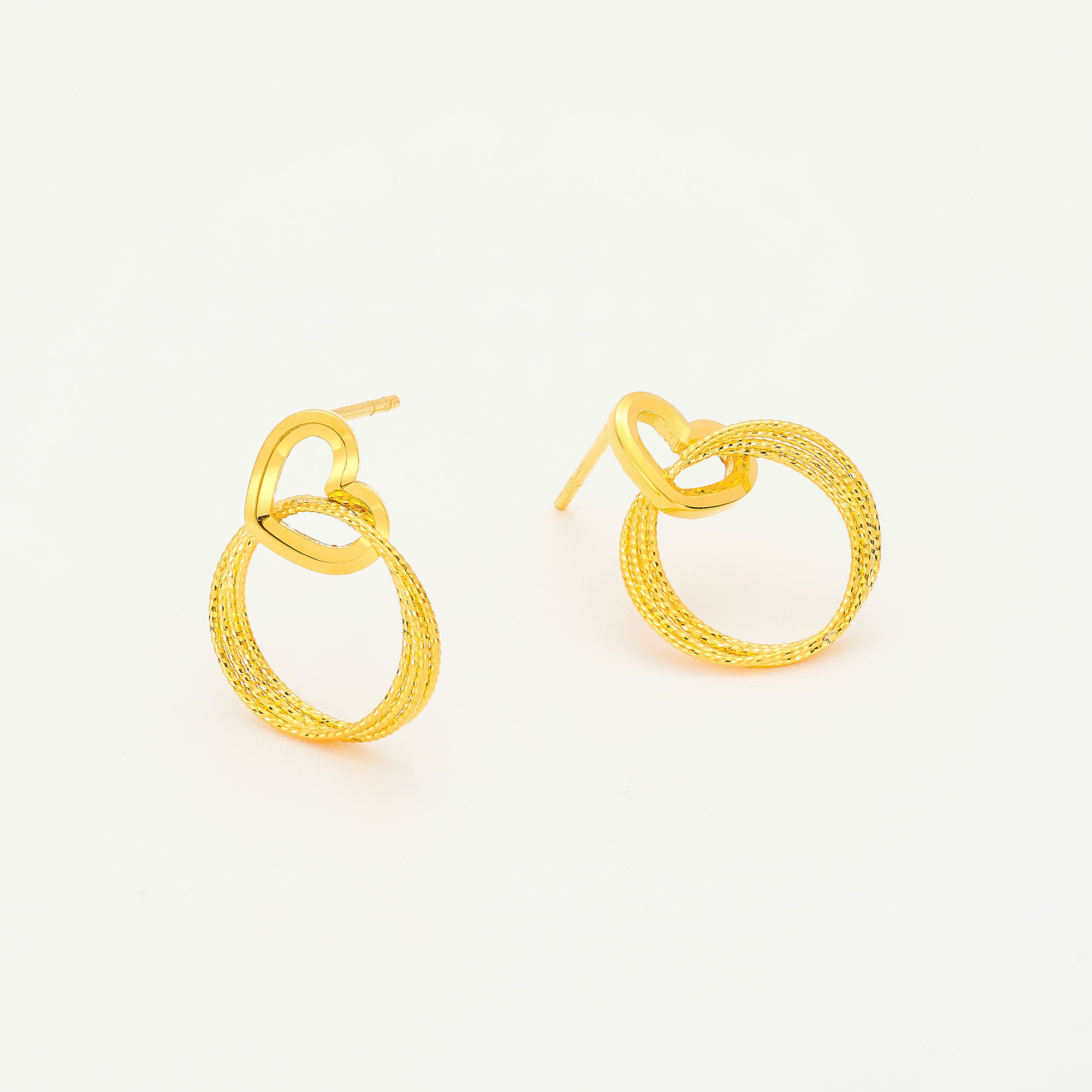 Endless Love Series · 5G Gold Filigree Stud Earrings