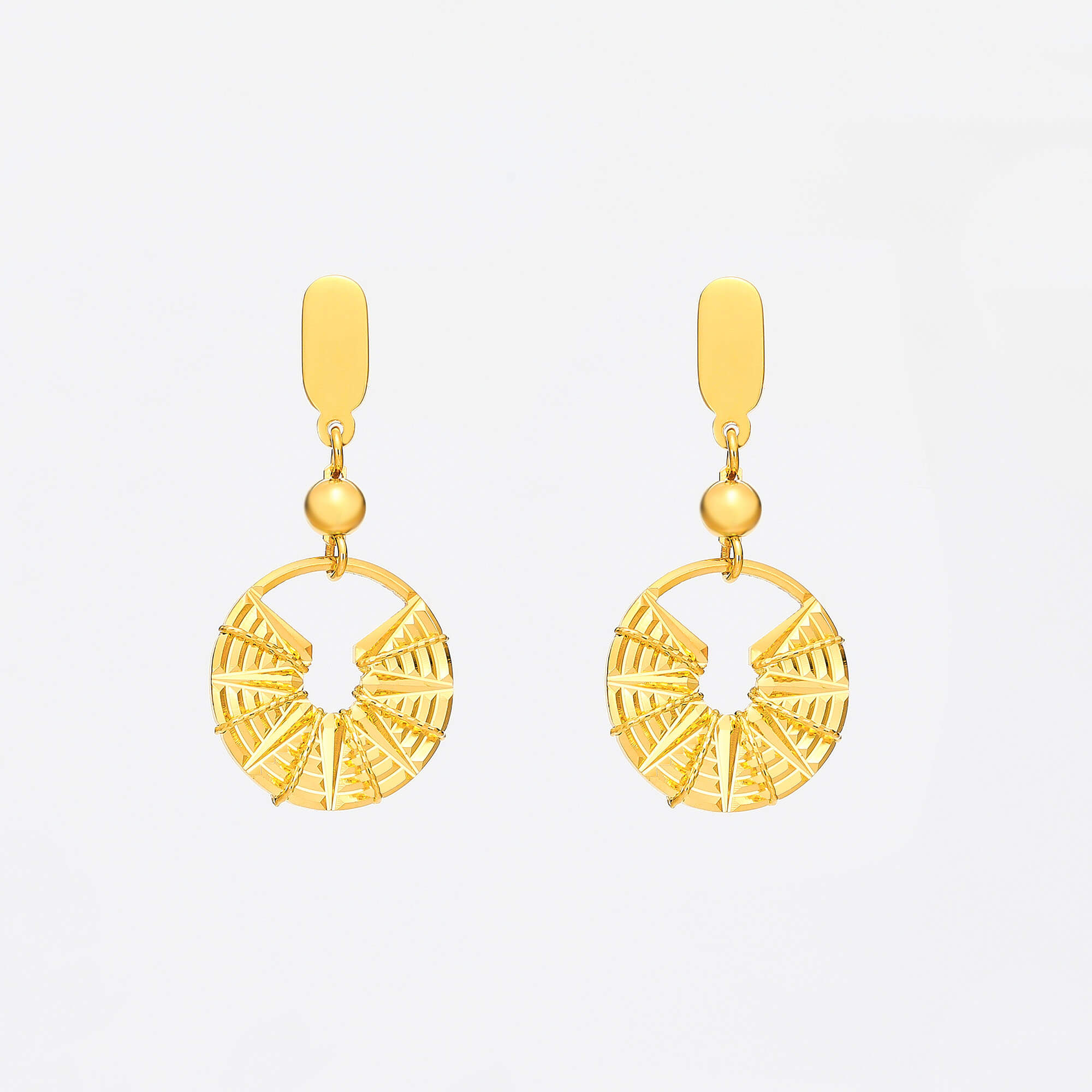 Stellar Trails Series · 5G Gold CNC Starburst Stud Earrings
