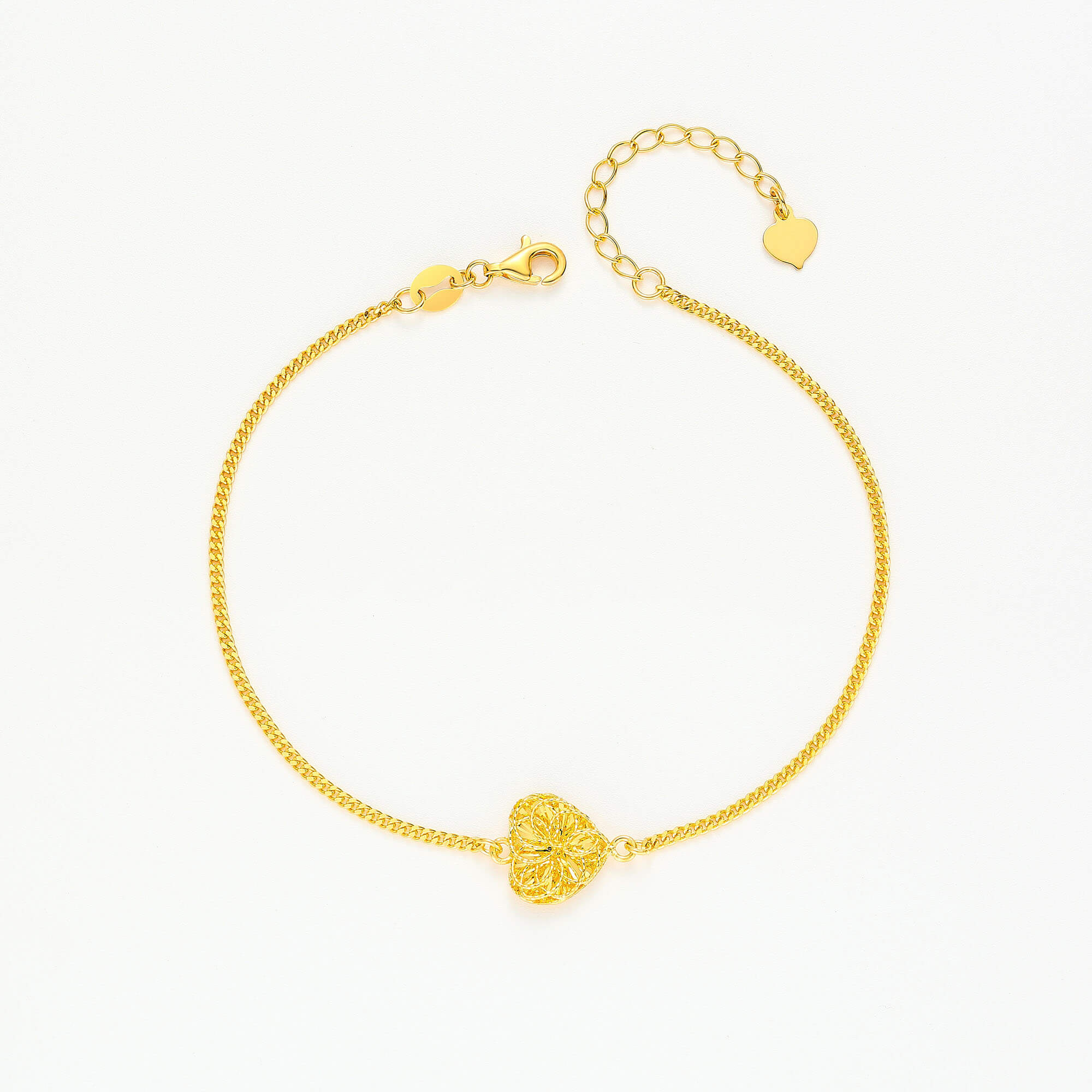 Romantic Heart-Trace Series · 5G Gold CNC Filigree Bracelet
