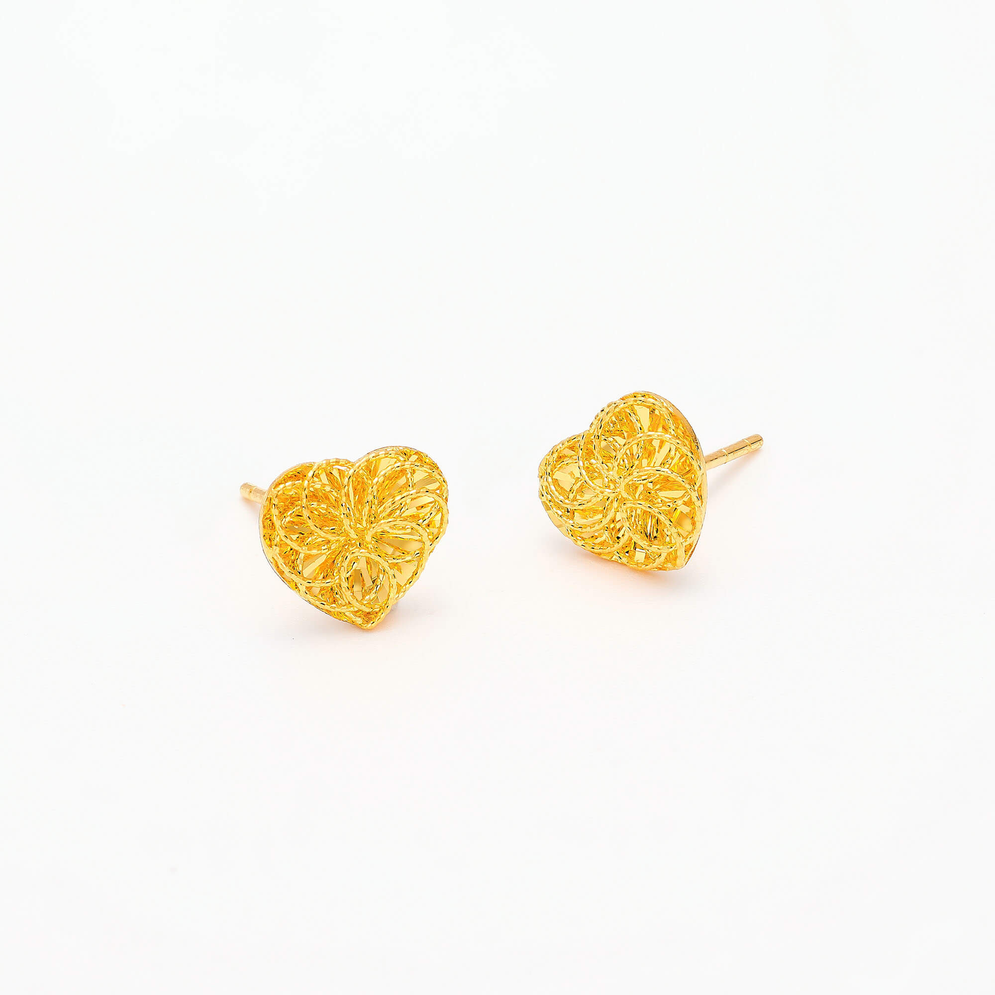 Romantic Heart-Trace Series · 5G Gold CNC Filigree Earrings