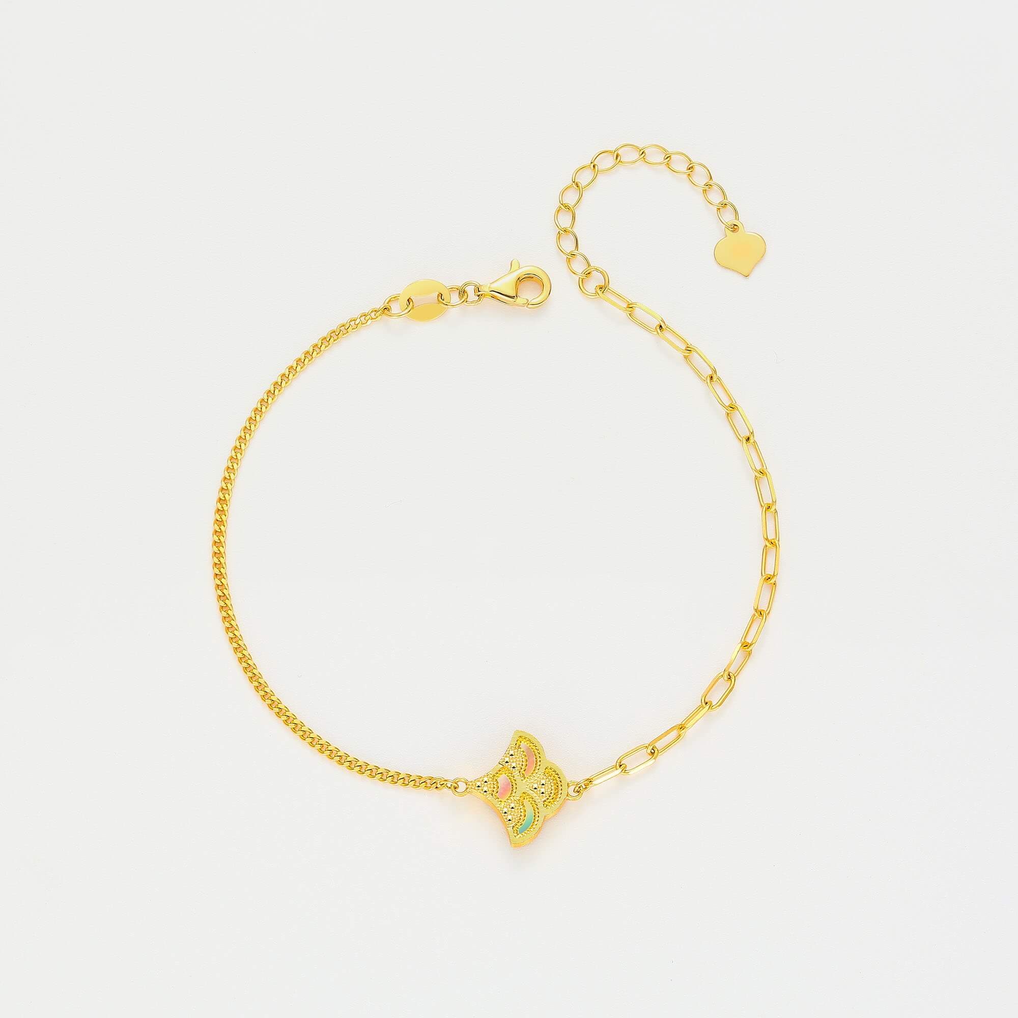 Four Seasons of Good Fortune Series · 5G Gold CNC Colorful Diamond - Inlaid Bracelet