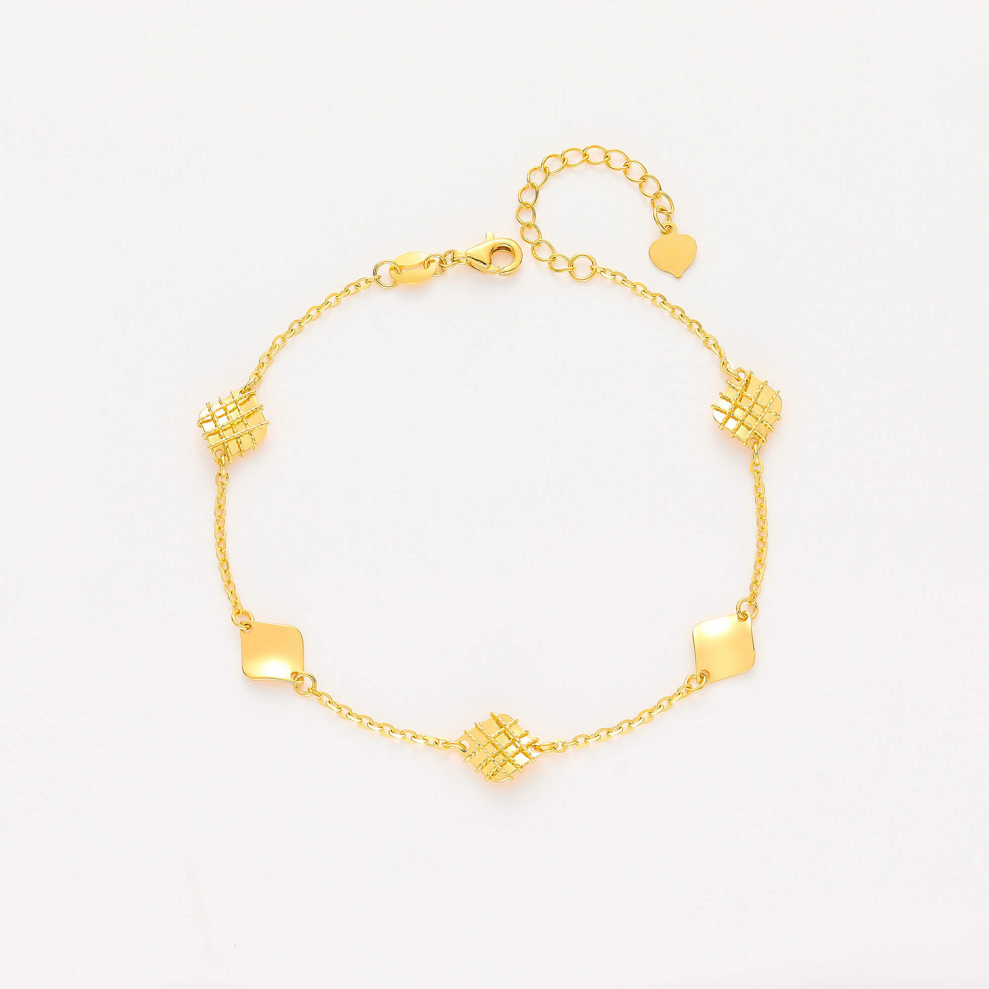 Rippling Reflections Series · 5G Gold Mirror Flower Thread Bracelet