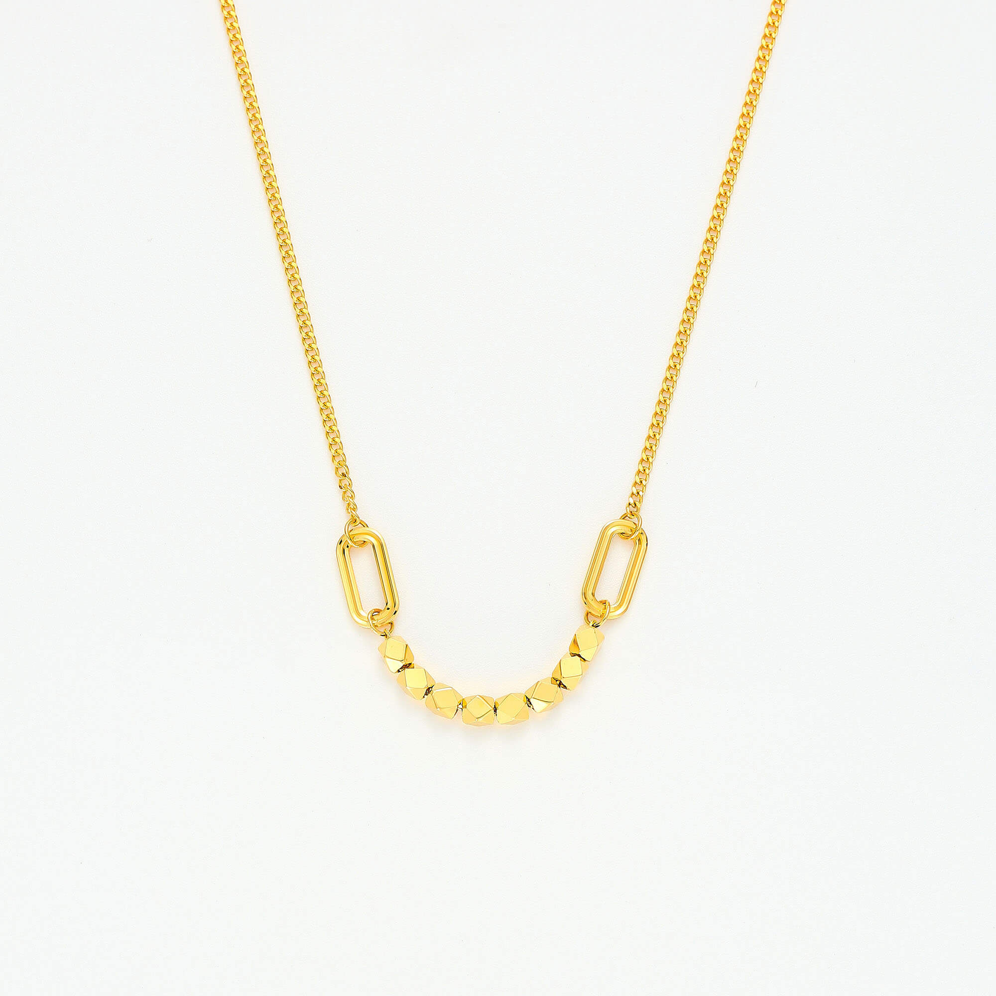 Modern Prism Realm Series · 5G Gold CNC Beaded Necklace