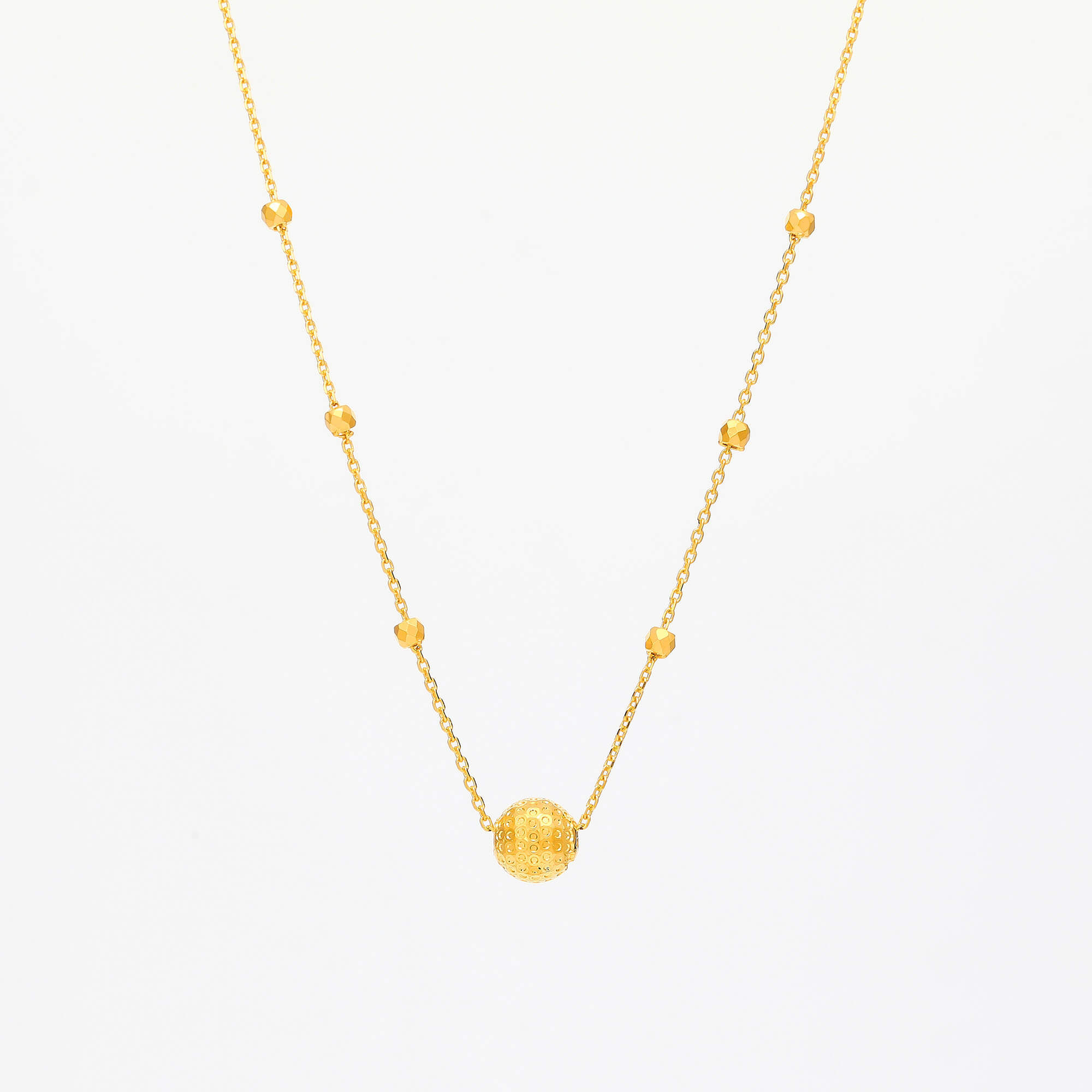 Party Series · 5G Gold Disco Bead Necklace