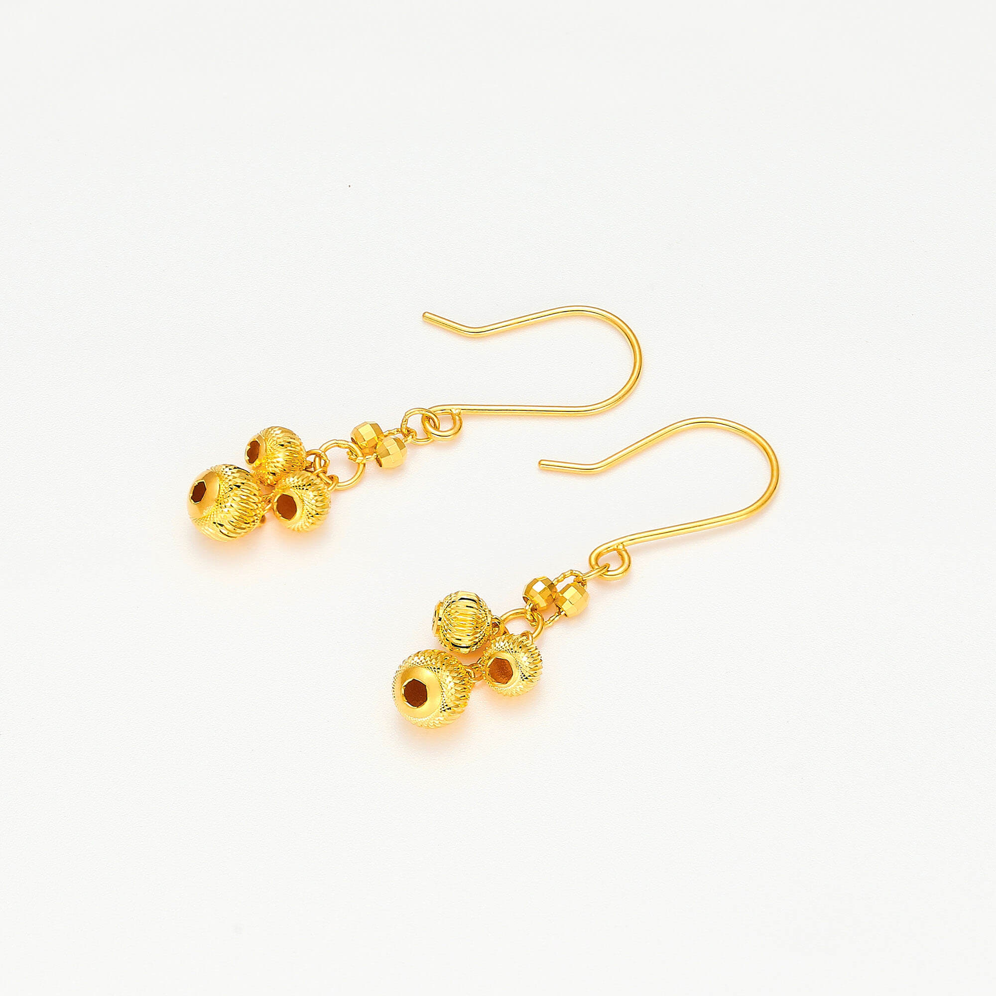 Luxurious Elegance Shining Shadow · 5G Gold Sparkling Bead Earrings