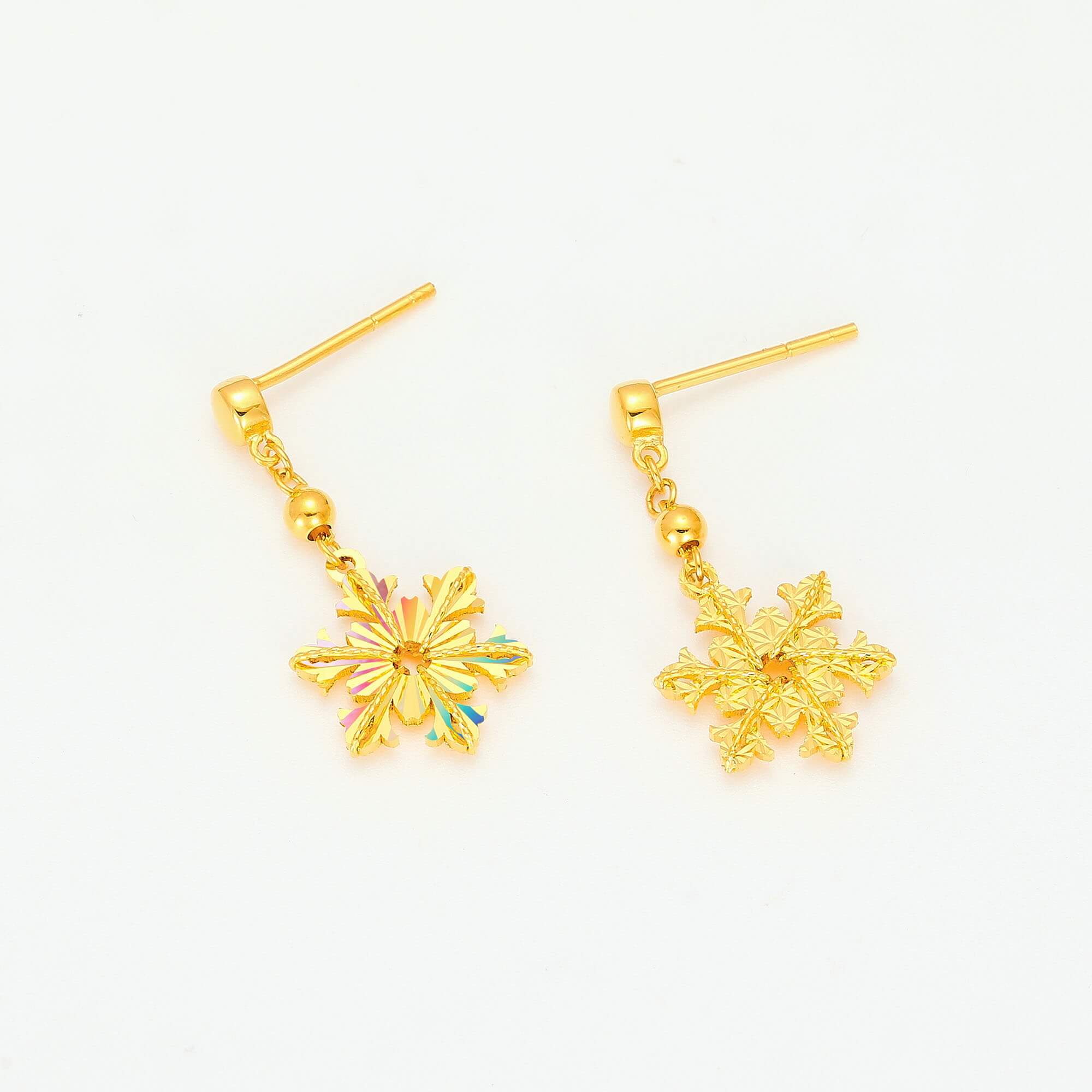 Snowy Night Glow Series · 5G Gold Iridescent Filigree Earrings