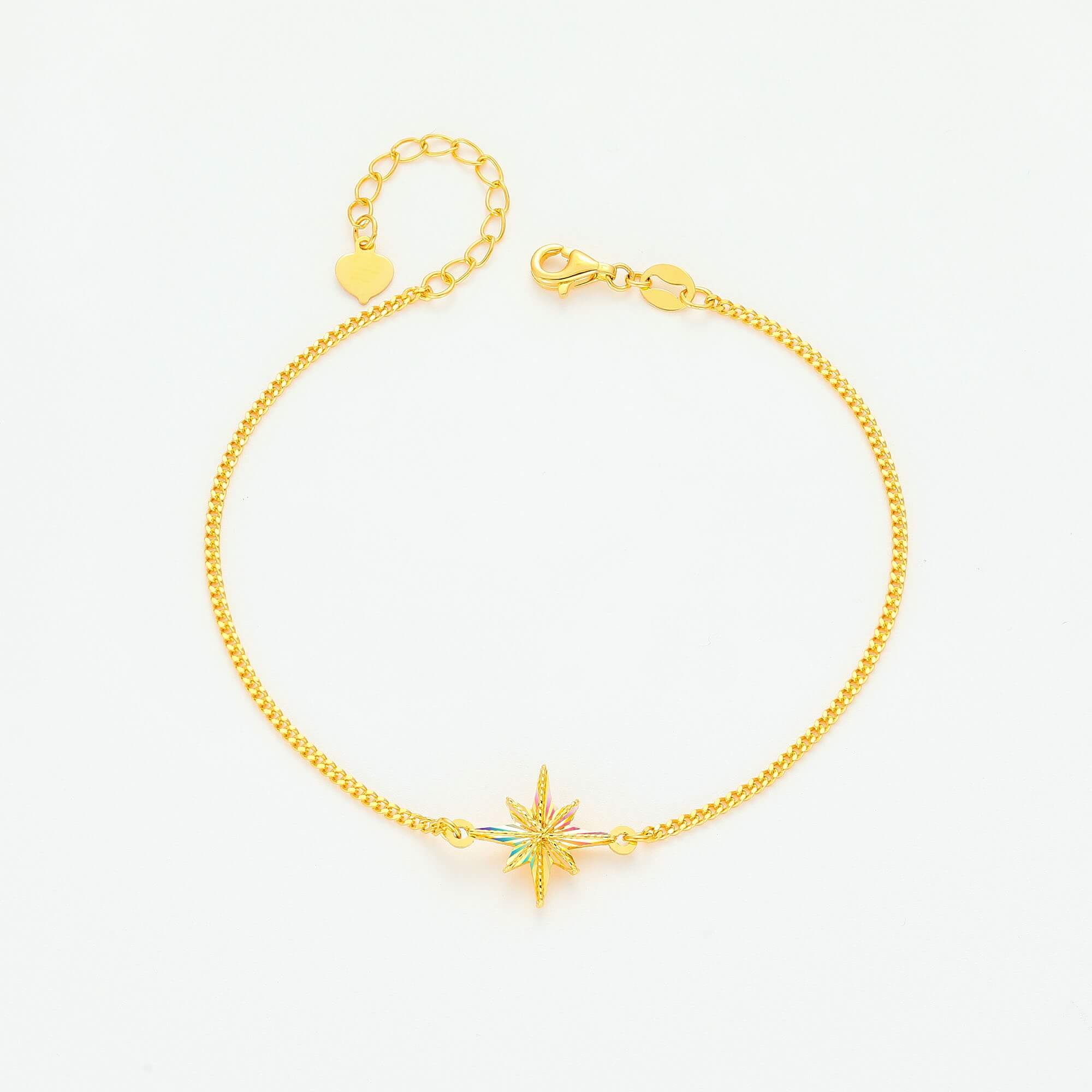 Starry Luster Collection · 5G Gold CNC Iridescent Filigree Bracelet