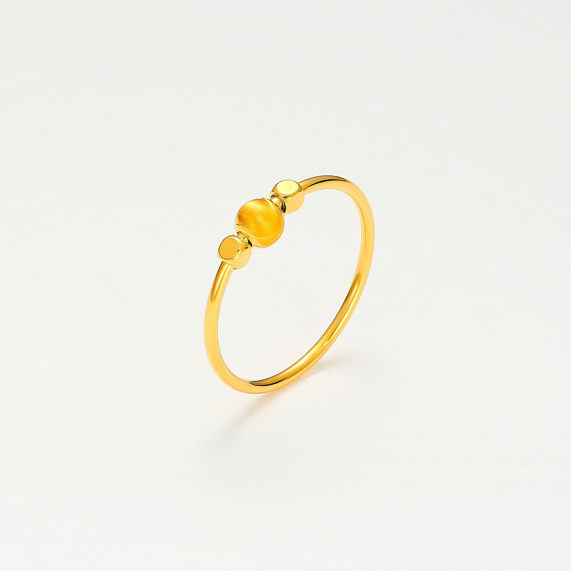 Modern Velvet Light Series · 5G Gold CNC Cat's Eye Bead Ring