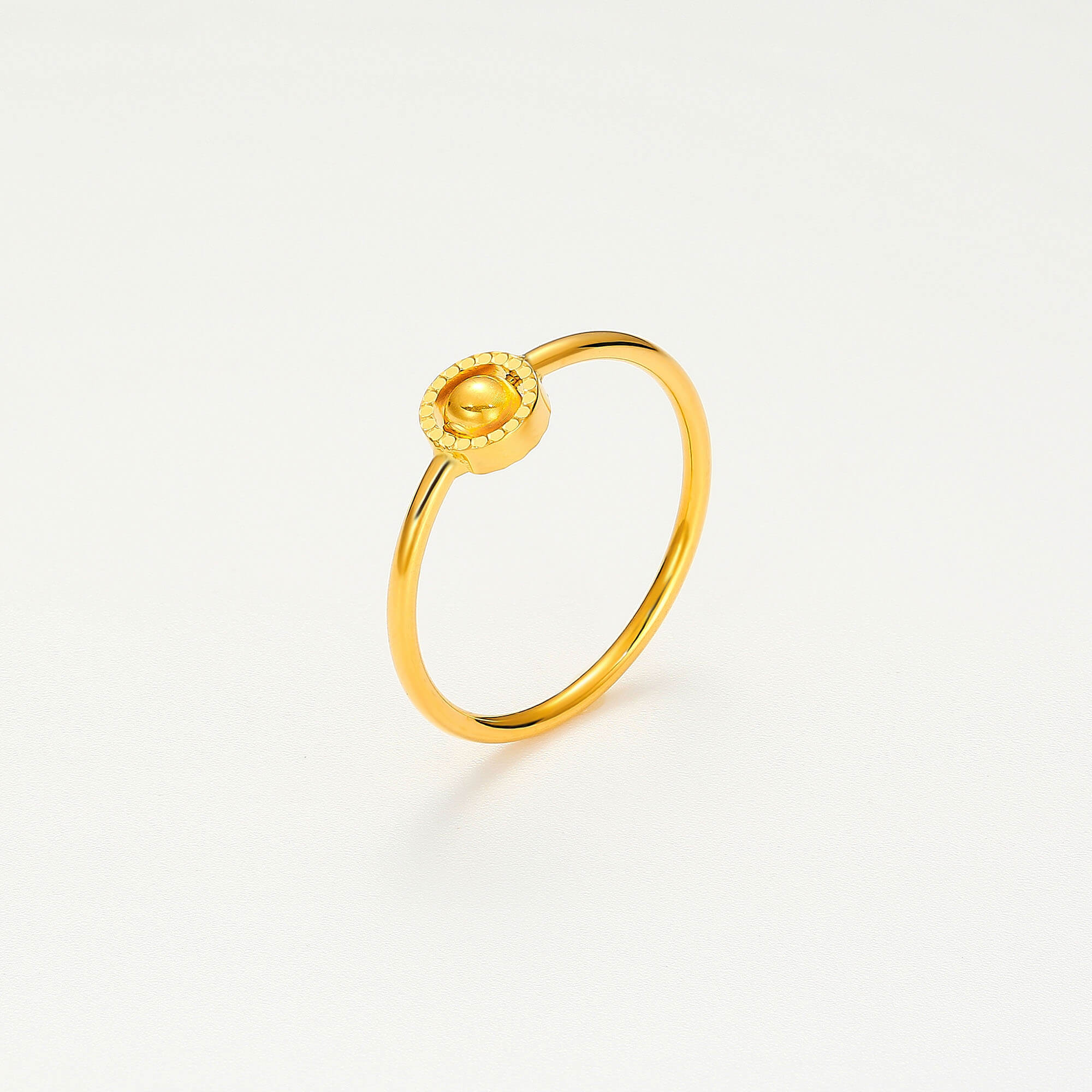 Modern Velvet Light Series · 5G Gold CNC Cat's Eye Bead Ring