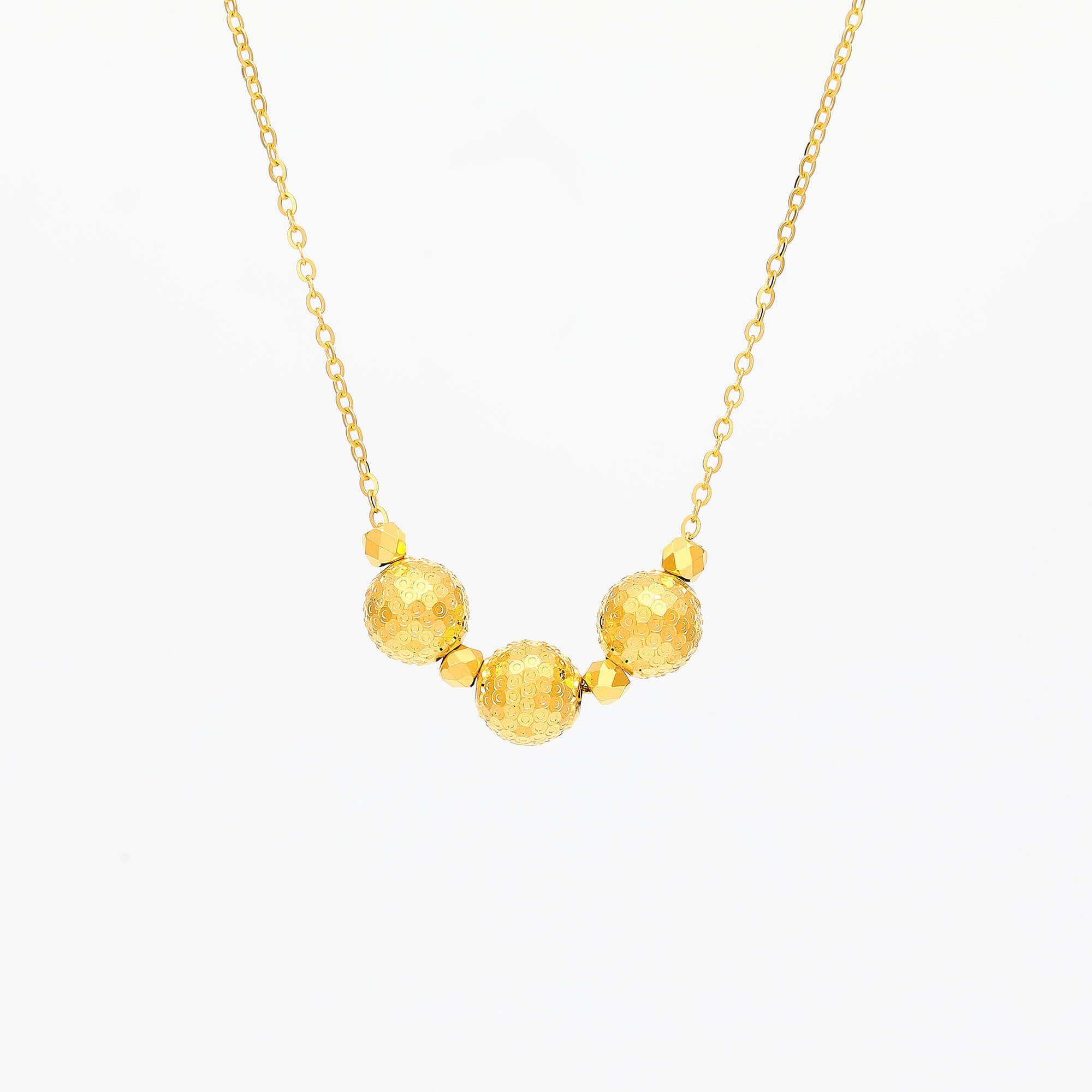 Party Series · 5G Gold Disco Bead Necklace