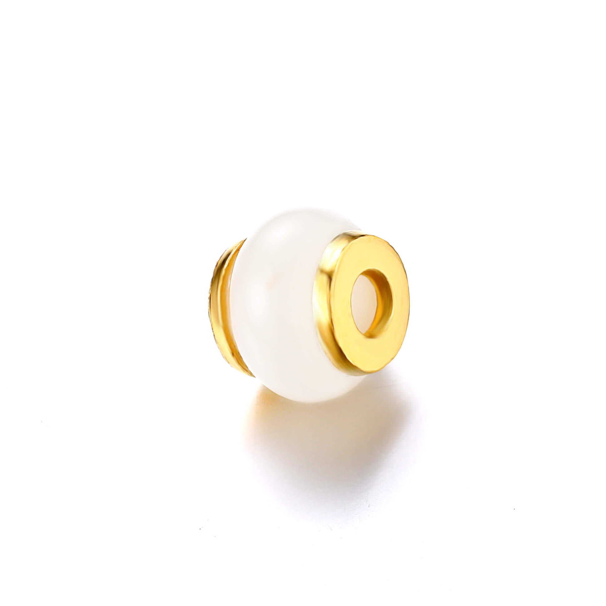 Fortune Turn Collection · 5G Gold & Hetian White Jade Eternal Circle Pendant