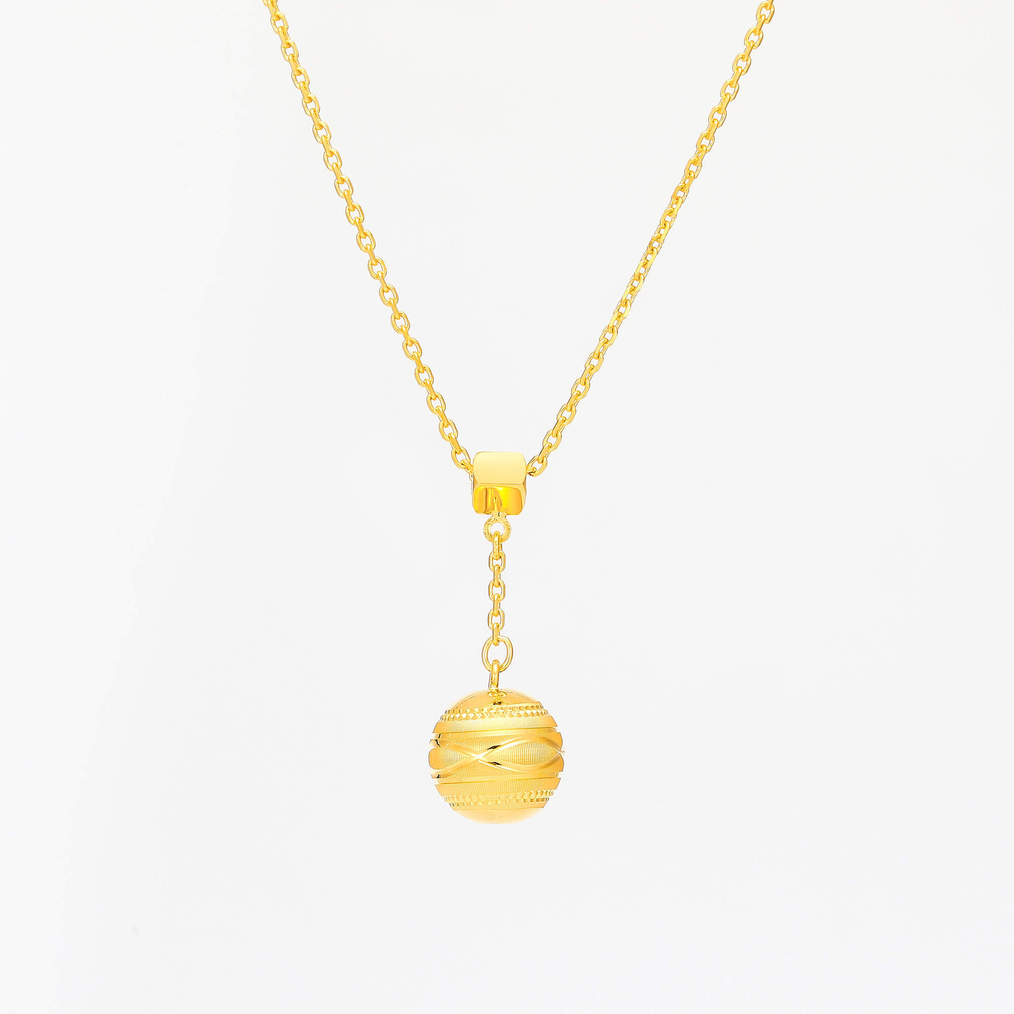 Star Shine · 5G Gold CNC Lucky Bead Necklace