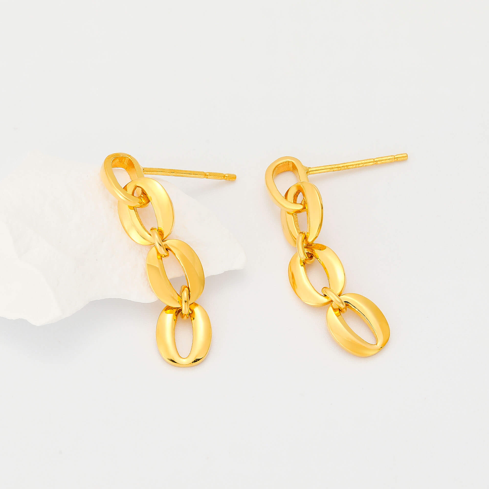 Modern Minimalism Collection · 5G Gold CNC Mirror-finish Earrings