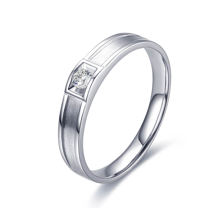 "Love's Bridge - Heart Connection" 18K Gold Diamond Couple's Rings