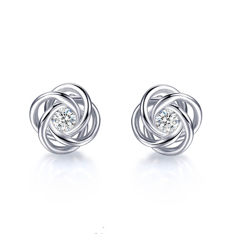 18K Gold Diamond Stud Earrings