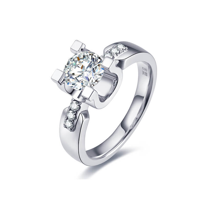  "Bullhorn" Heavy Gold Diamond Solitaire Ring