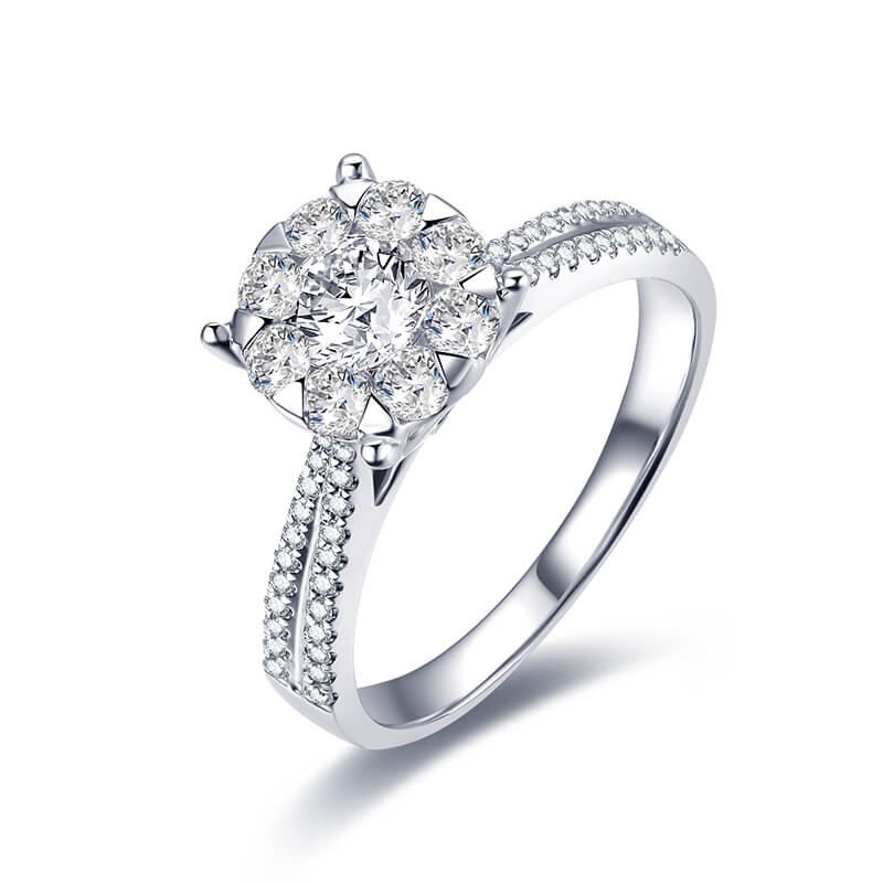  "Stellar Dream" Halo Cluster Diamond Ring
