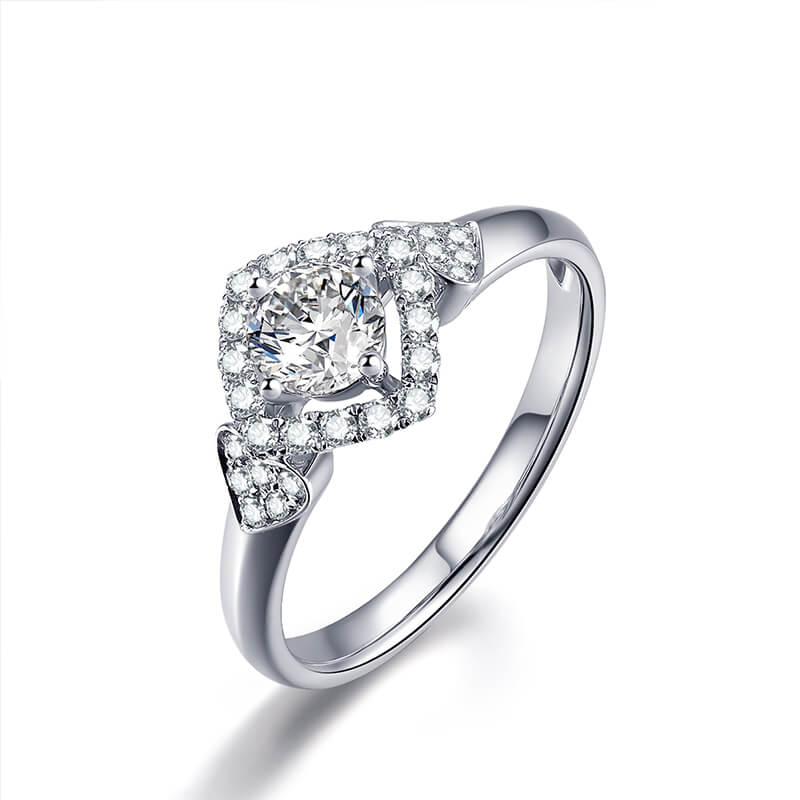  Luxury cluster diamond ring for women, Shining Series 4, main ring.