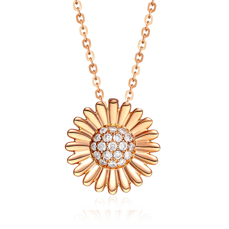 18K Rose Gold Diamond-set Necklace Set - Daisy · Warm Sun Series.