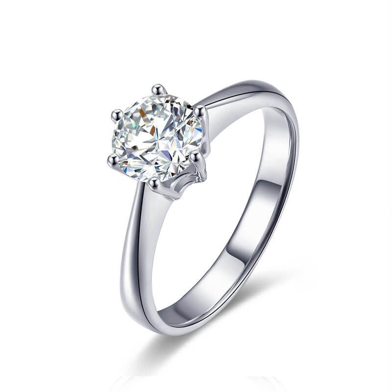  Classic Six-Prong Solitaire Diamond Engagement Ring