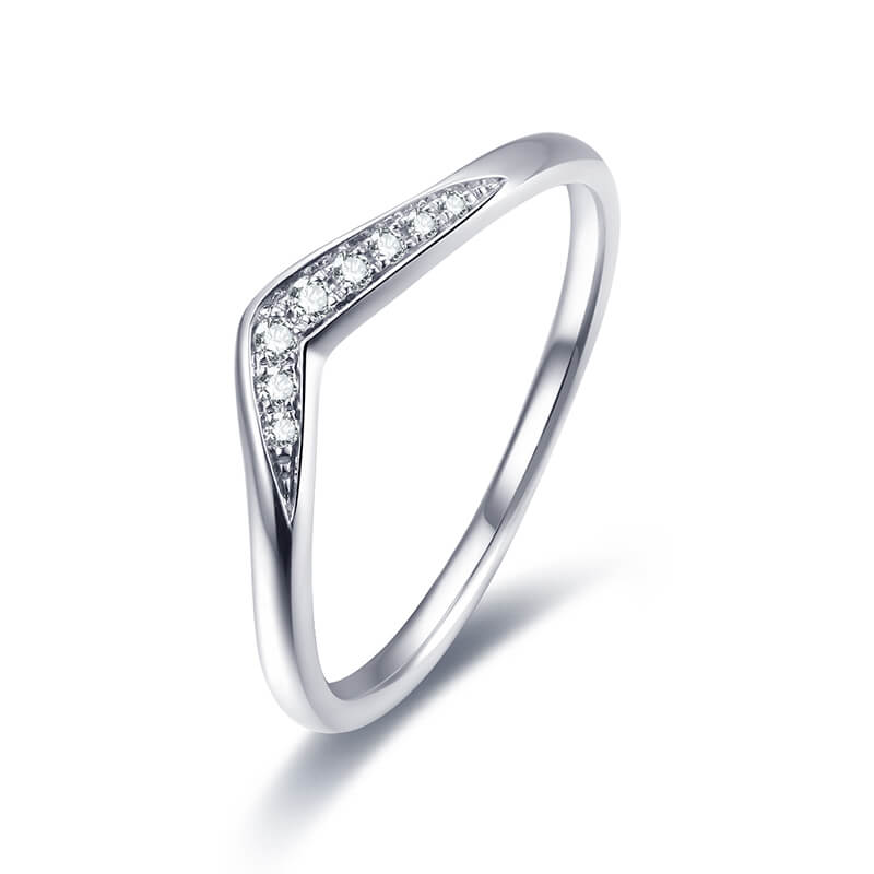  Cluster diamond ring for women, "Shining Heartstrings" bar ring.