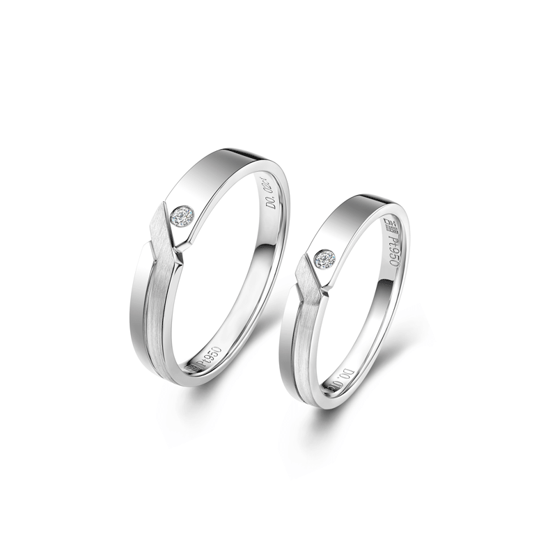 "Love Journey" Platinum 950 Diamond Couple's Ring