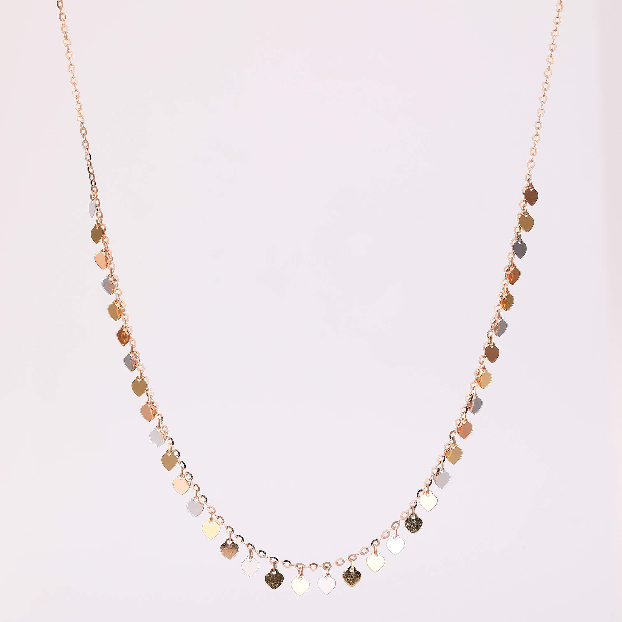  Colorful Heart Glow Collection · K Gold Tricolor Necklace