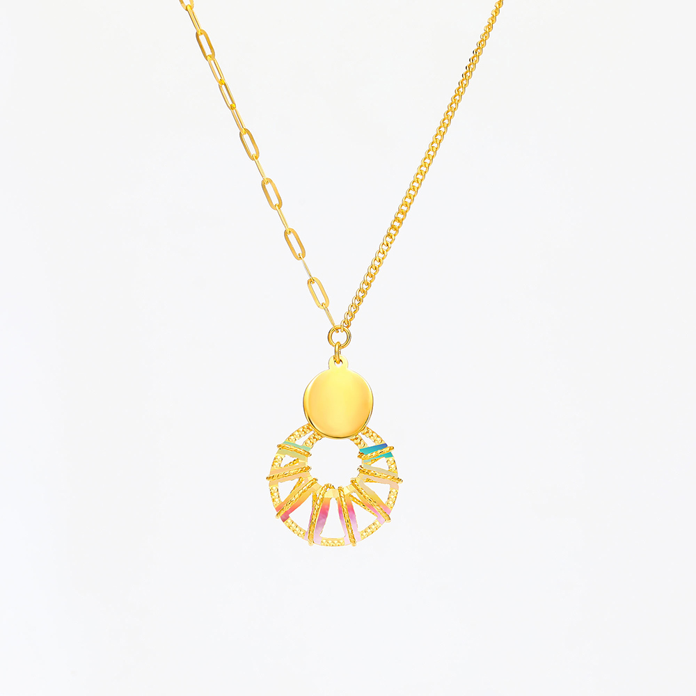 Elegant Silk Light · 5G Gold CNC Iridescent Necklace