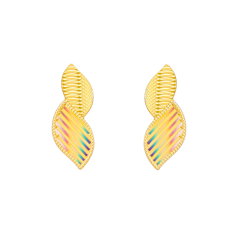 Elegant Style Collection · 5G Gold CNC Iridescent Earrings