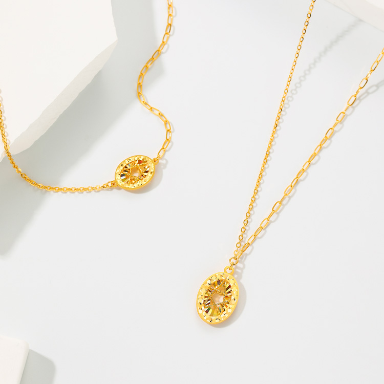 绮影&middot;星芒 5G黄金炫彩车花线项链